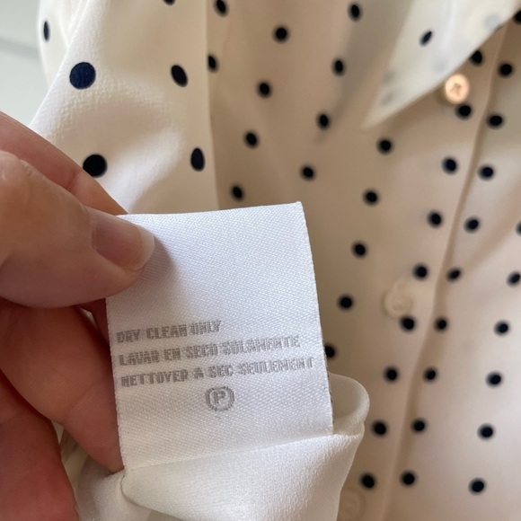 Vintage 90’s Silk Polka Dot Top Size 6P - Picture 8 of 9